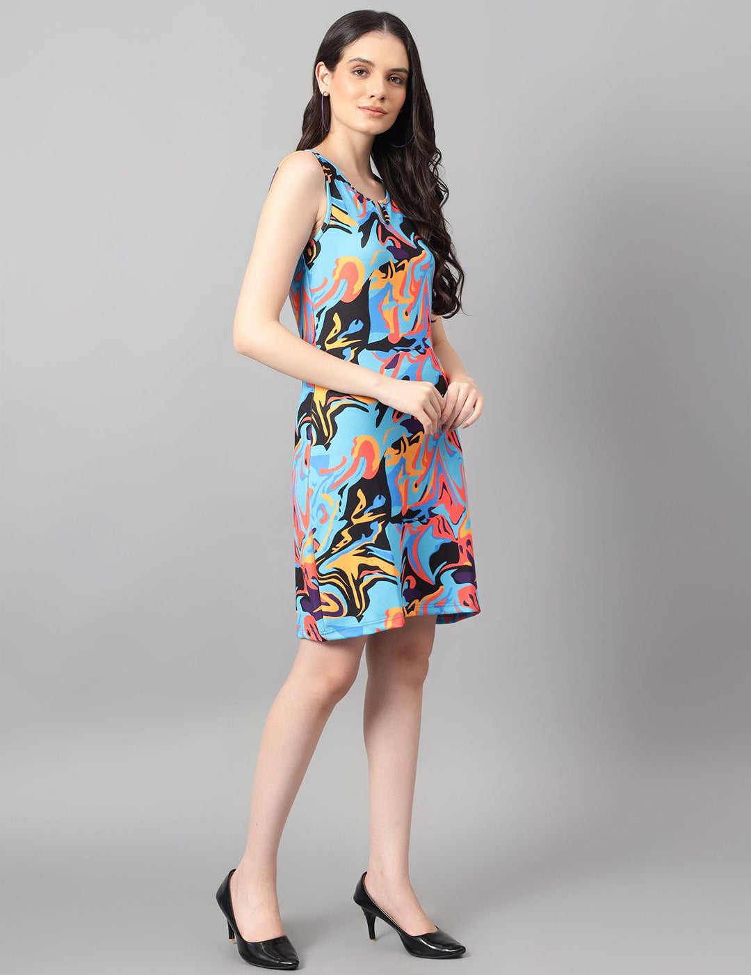 Kotty Print A-Line Women Mini Dress