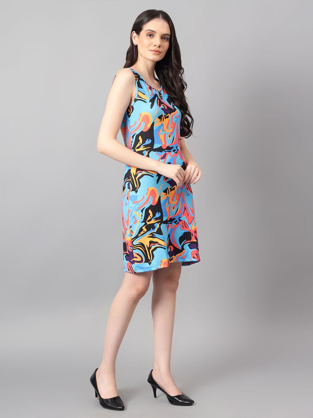 Kotty Print A-Line Women Mini Dress