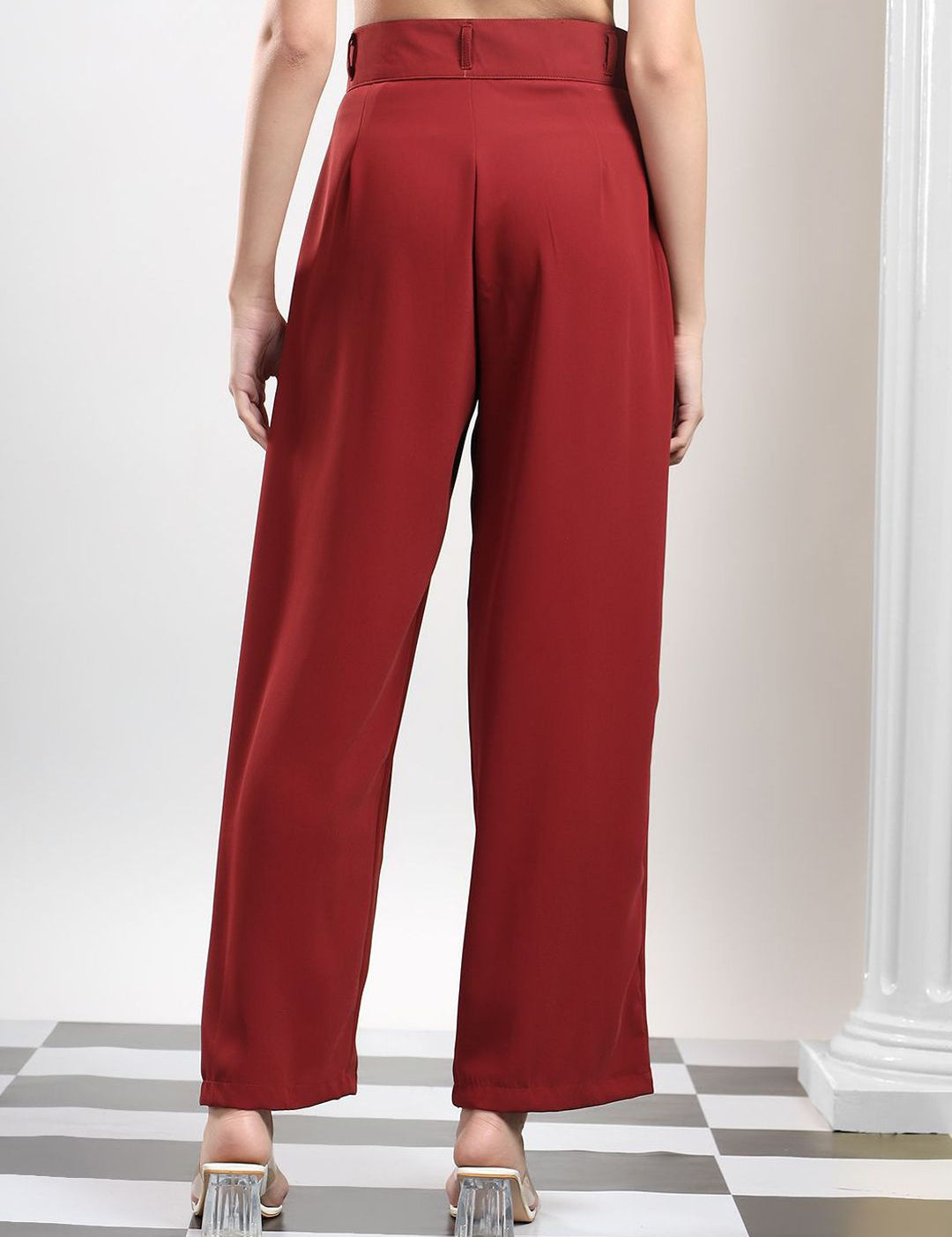 Kotty Women High-Rise Easy Wash Pleated Trousers