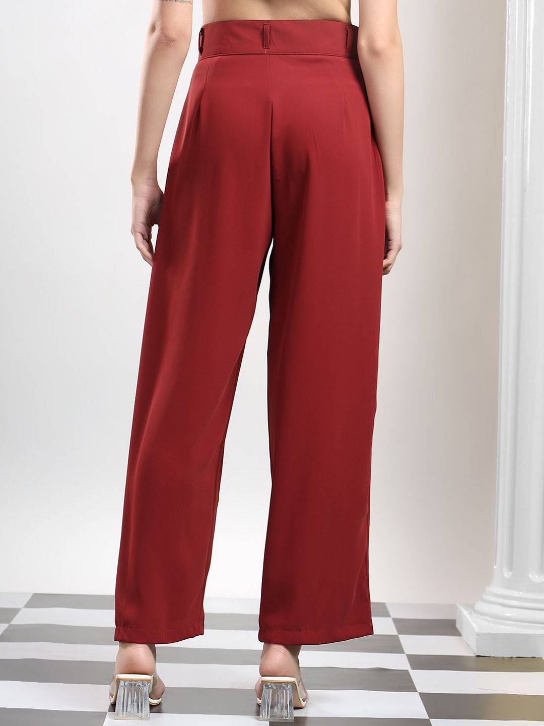 Kotty Women High-Rise Easy Wash Pleated Trousers