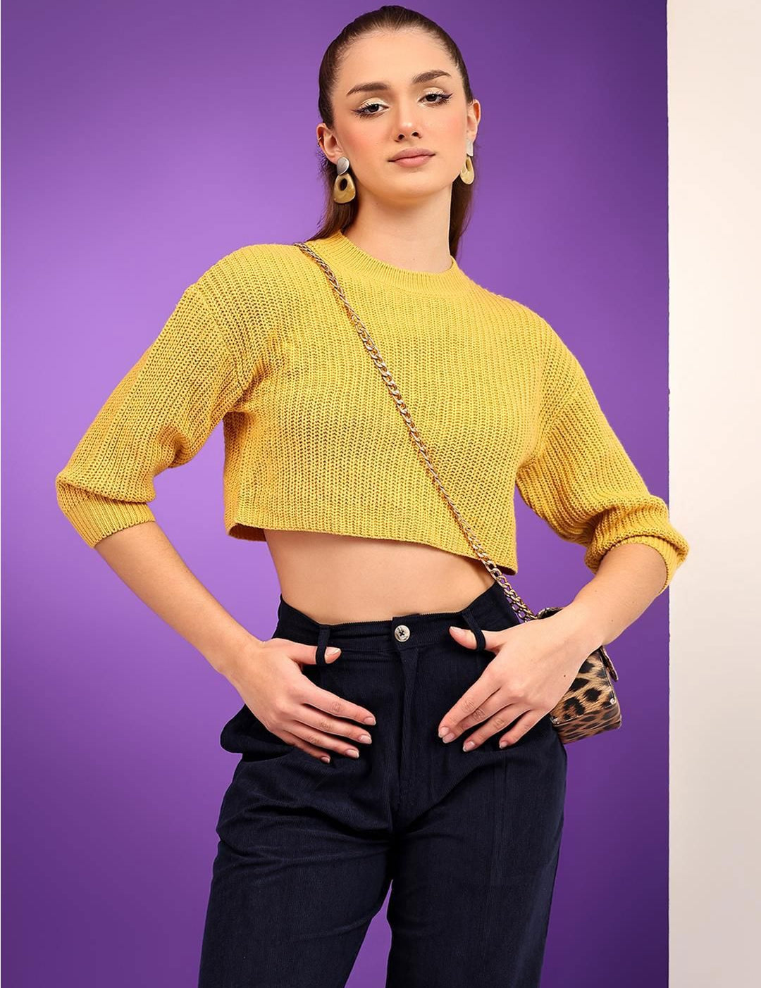 Kotty Women Crop Pullover Sweater