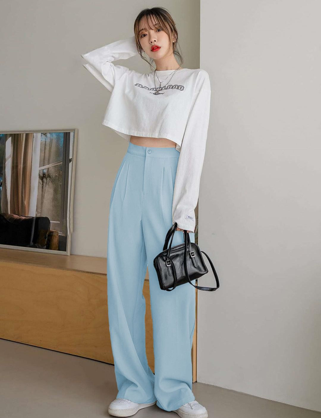 Kotty Women Straight Fit High-Rise Pleated Trousers