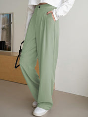 Kotty Women Relaxed Straight Leg Straight Fit High-Rise Easy Wash Trousers