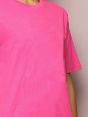 Kotty Round Neck Drop-Shoulder Sleeves Oversized T-shirt