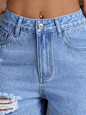 Kotty Women Straight Fit High-Rise Highly Distressed Stretchable Jeans