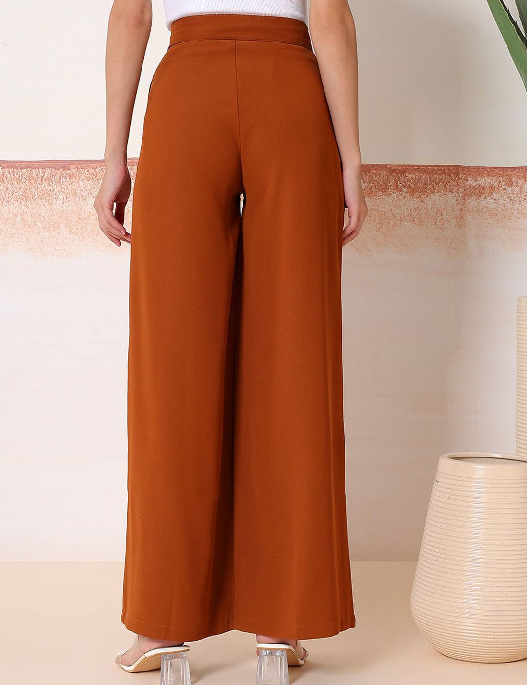 Kotty Women Comfort Flared High-Rise Parallel Trousers