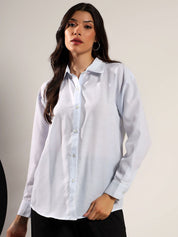 Kotty Women Relaxed Fit Solid Spread Collar Cotton Formal Shirt
