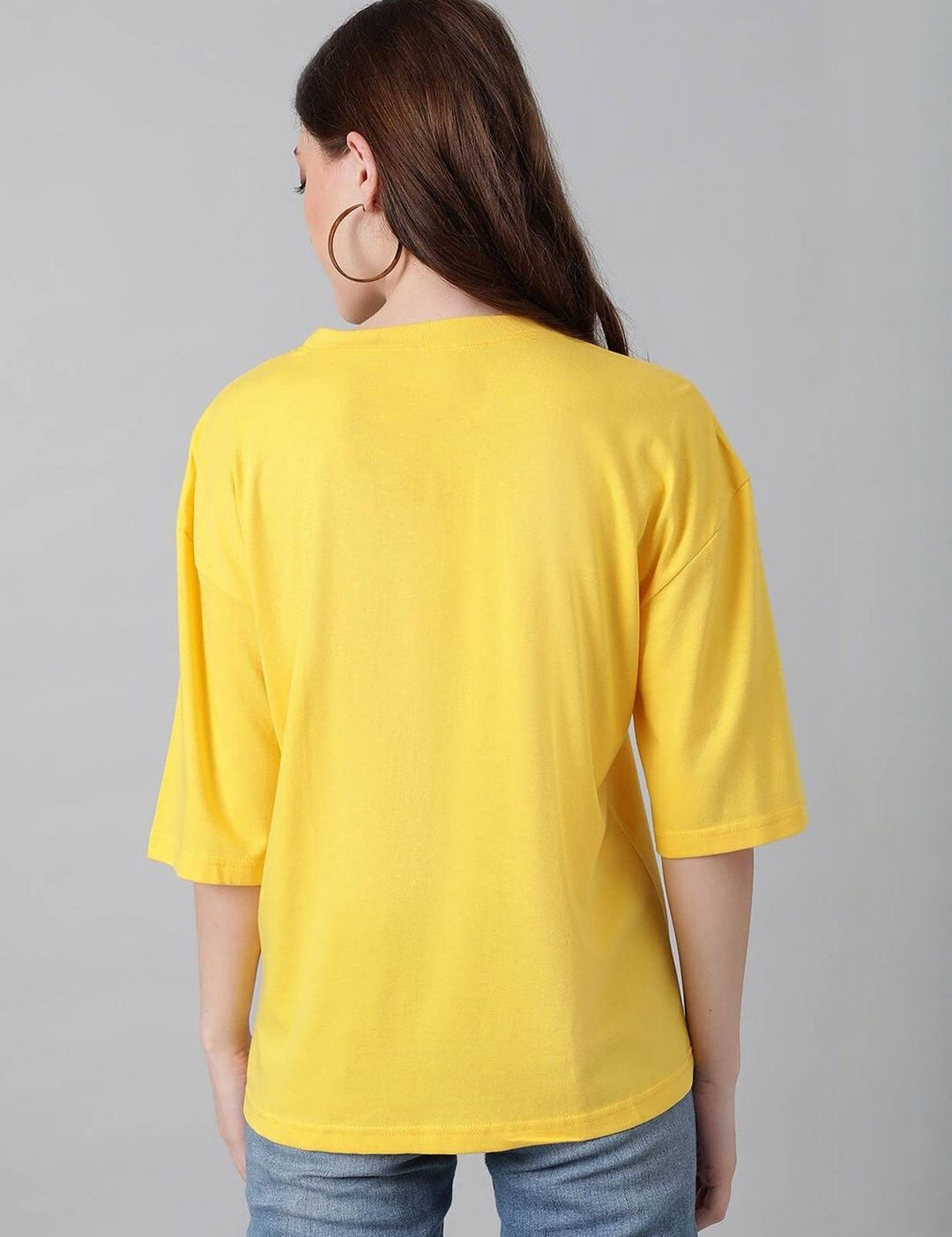 Kotty Women Typography Printed Drop-Shoulder Sleeves T-shirt