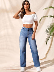 Kotty Women Straight Fit High-Rise Stretchable Jeans