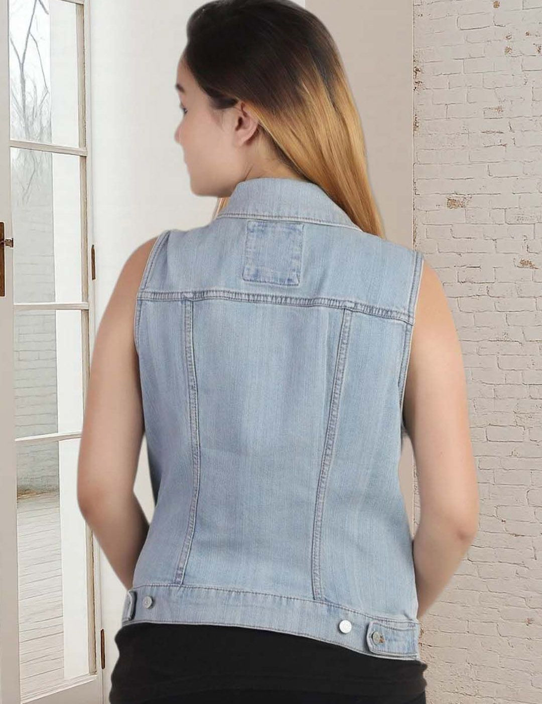 Kotty Women Spread Collar Solid Denim Jacket