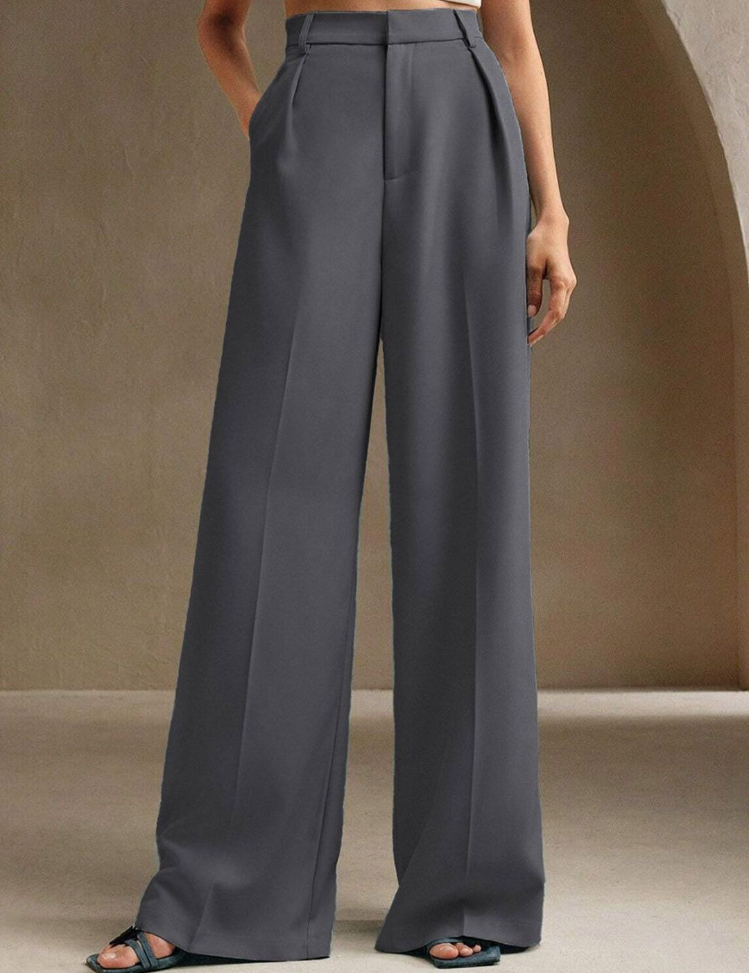 Kotty Women Wide Leg High-Rise Parallel Trousers