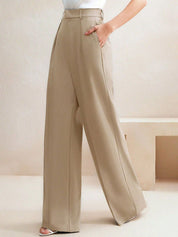 Kotty Women High-Rise Wide-Leg Pleated Korean Pants Trousers