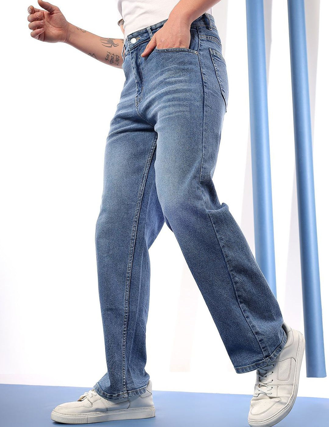 Kotty Men Comfort Regular Fit Mid-Rise Stretchable Jeans