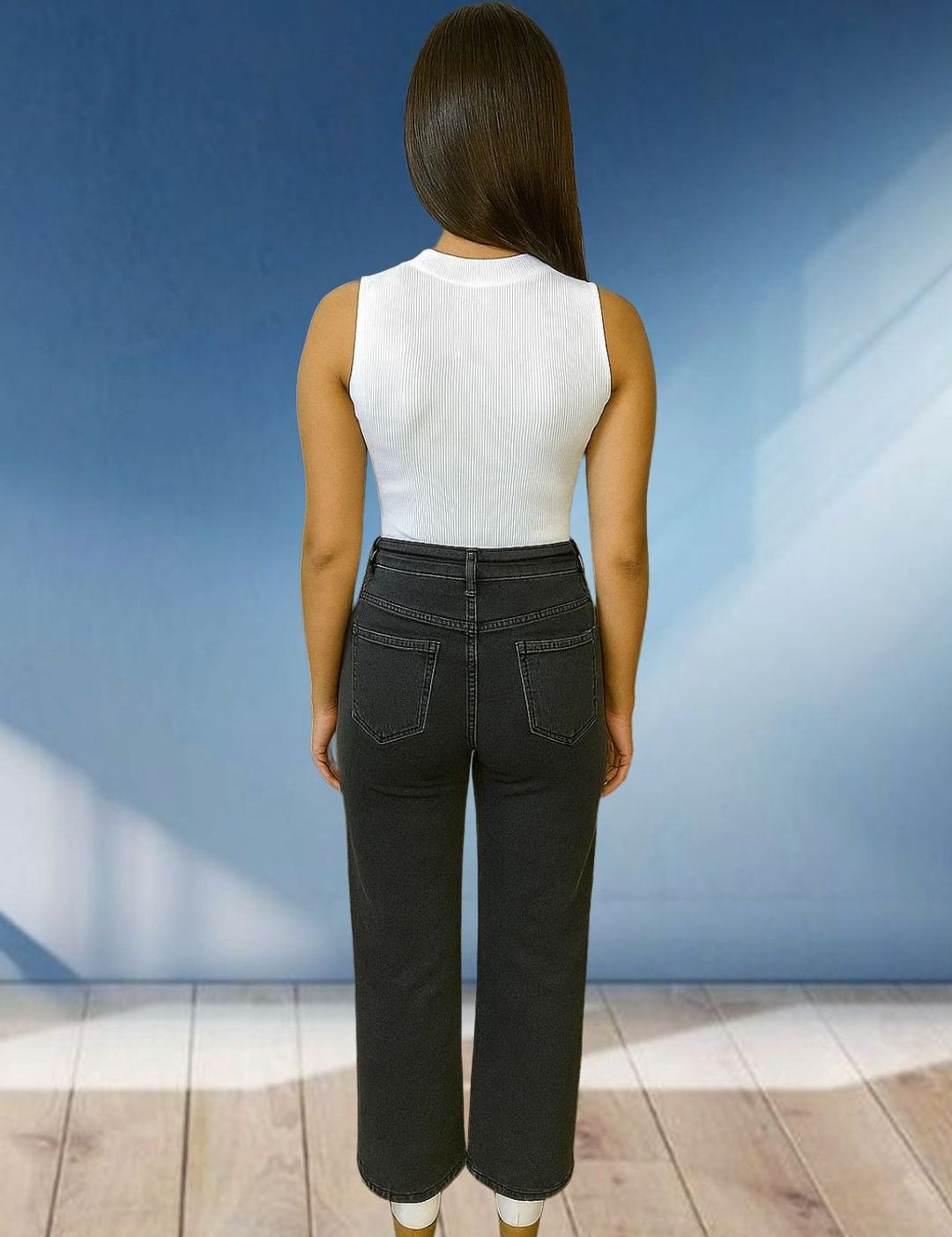 Kotty Women Relaxed Fit High-Rise Mildly Distressed Cotton Stretchable Jeans