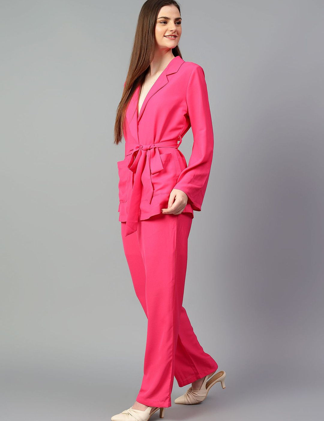 Kotty Pink Tie-Up Blazer & Trousers