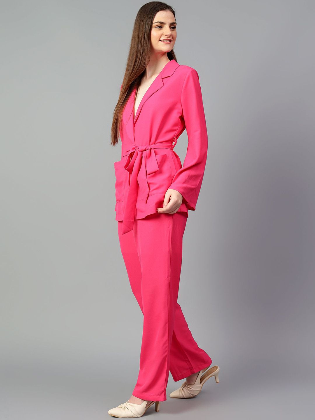 Kotty Pink Tie-Up Blazer & Trousers