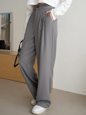 Kotty Women Relaxed Straight Leg Straight Fit High-Rise Easy Wash Trousers