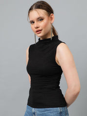 Kotty Women Solid High Neck Top