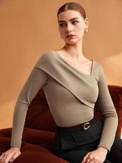 Kotty Women Ribbed Cotton Fitted Top