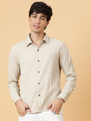 Kotty Men Relaxed Spread Collar Solid Casual Shirt