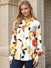 Kotty Women Spread Collar Floral Printed Cotton Casual Shirt