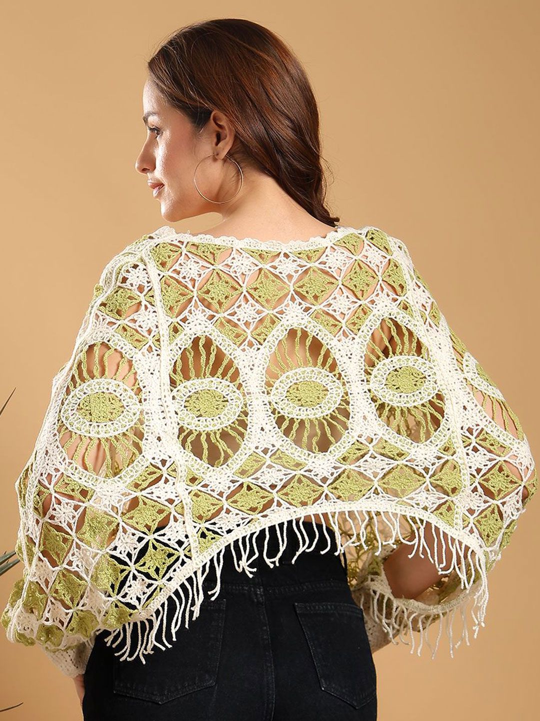 Kotty Women Self Design Crochet Crop Cotton Top