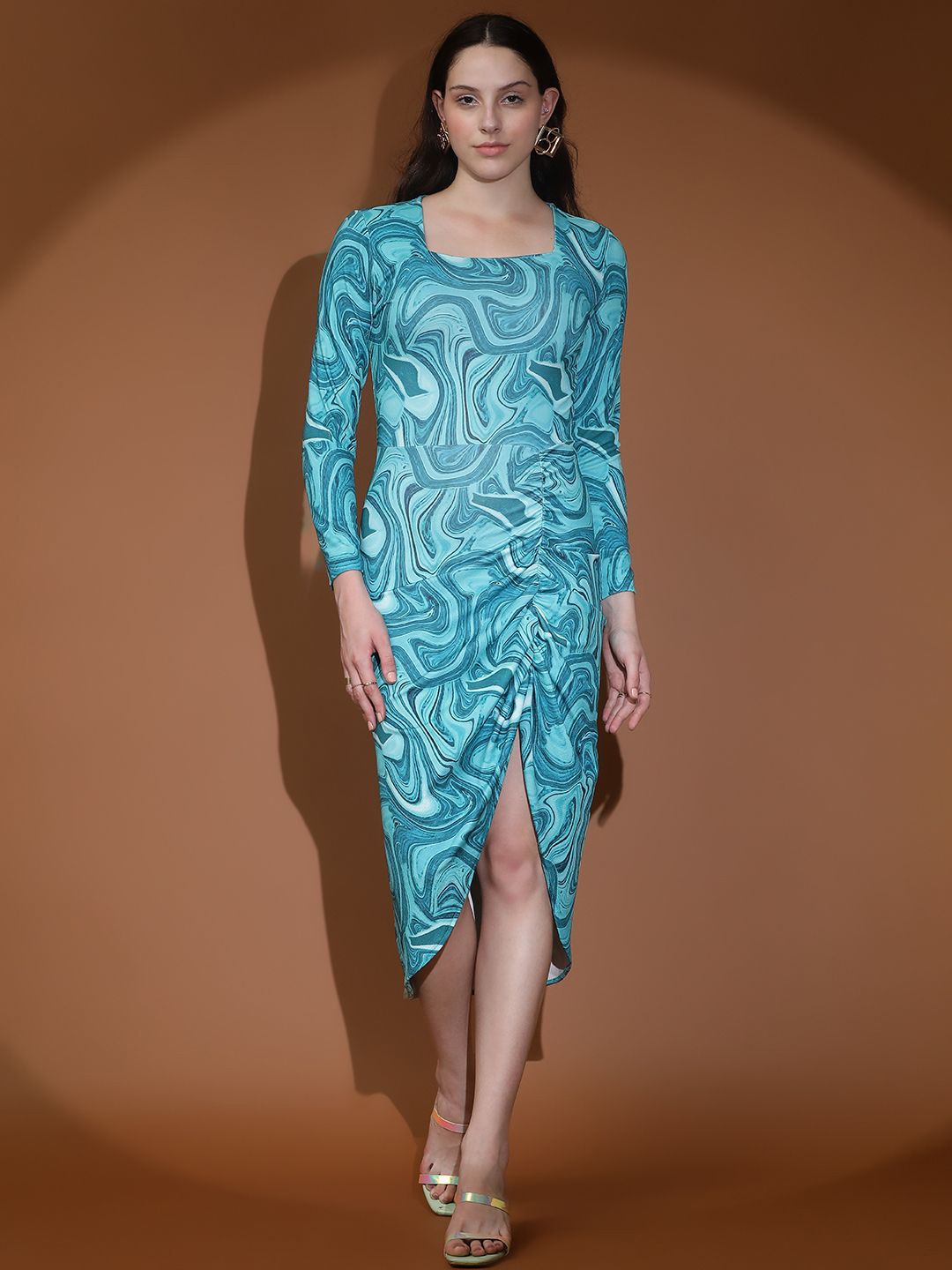 Kotty Abstract Printed Sheath Midi Dress