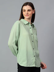 Kotty Women Comfort Spread Collar Solid Oversized Casual Shirt
