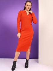 Kotty Women Striped Cotton Bodycon Midi Dress