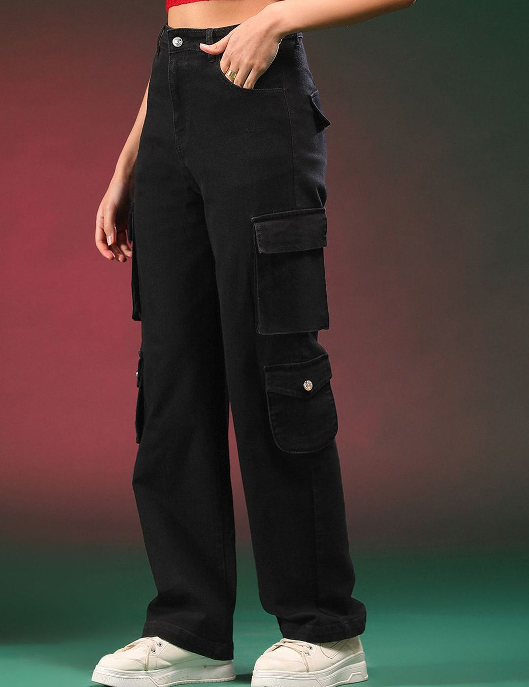 Kotty Women Straight Fit High-Rise Stretchable Jeans