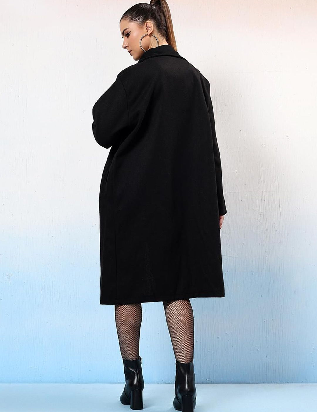 Kotty Women Notched Lapel Single-Breasted Overcoat