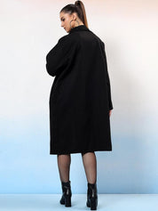 Kotty Women Notched Lapel Single-Breasted Overcoat
