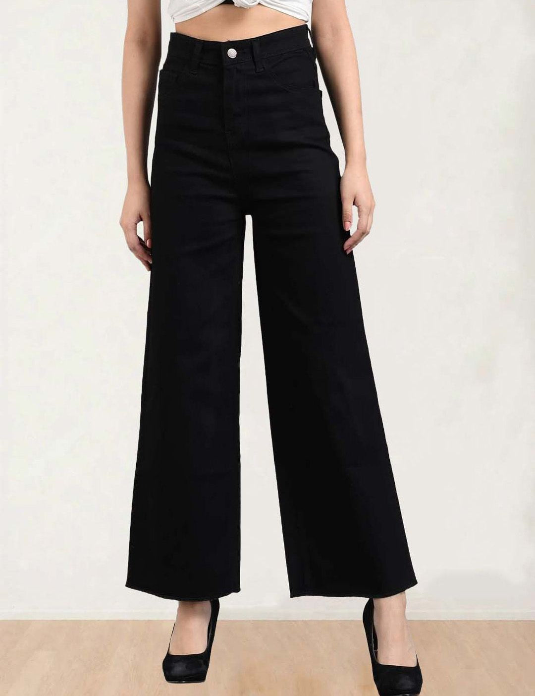 Kotty Women Flared High-Rise Stretchable Cotton Jeans