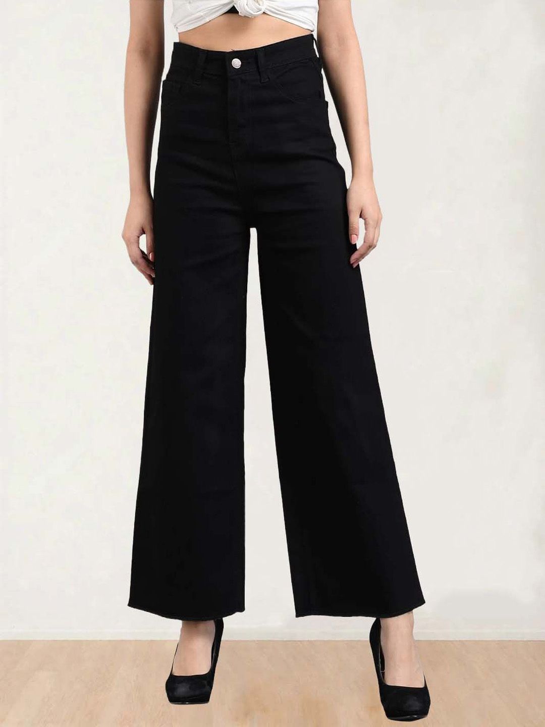 Kotty Women Flared High-Rise Stretchable Cotton Jeans