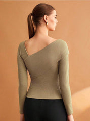 Kotty Women Ribbed Cotton Fitted Top