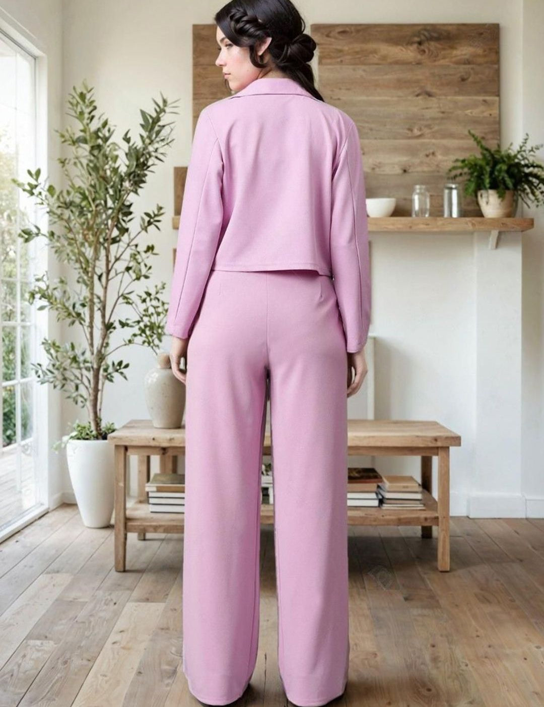 Kotty Lapel Collar Long Sleeves Coat With Trouser 