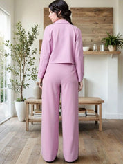 Kotty Lapel Collar Long Sleeves Coat With Trouser 