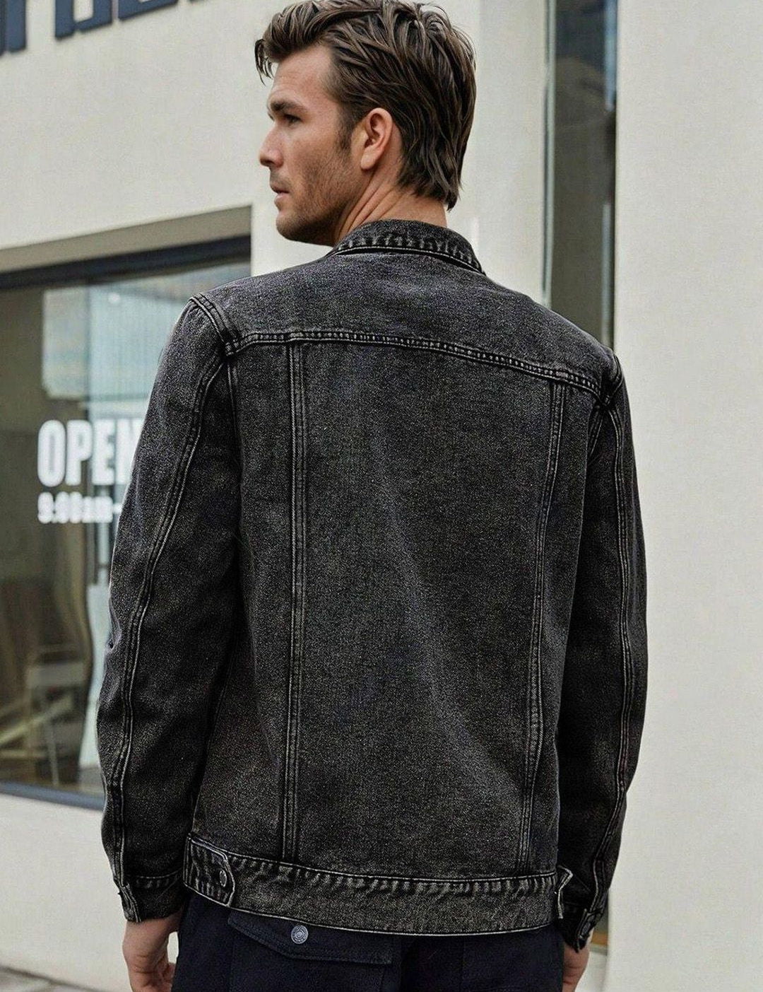 Kotty Men Solid Denim Jacket