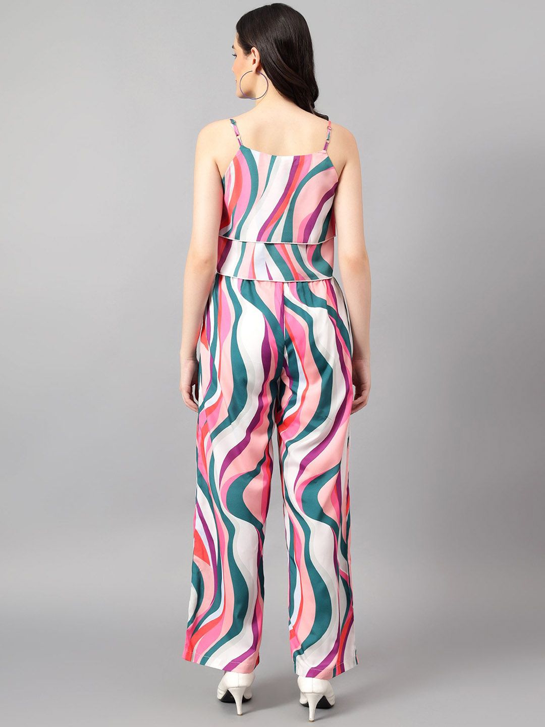 Kotty White & Pink Printed Top With Trouser