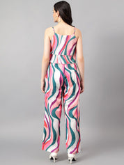 Kotty White & Pink Printed Top With Trouser