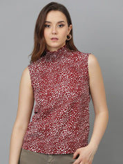 Kotty Animal Print Crepe Top