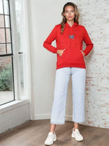 Kotty Women Printed Hooded Pullover Therma-Fit Cotton Sweatshirt