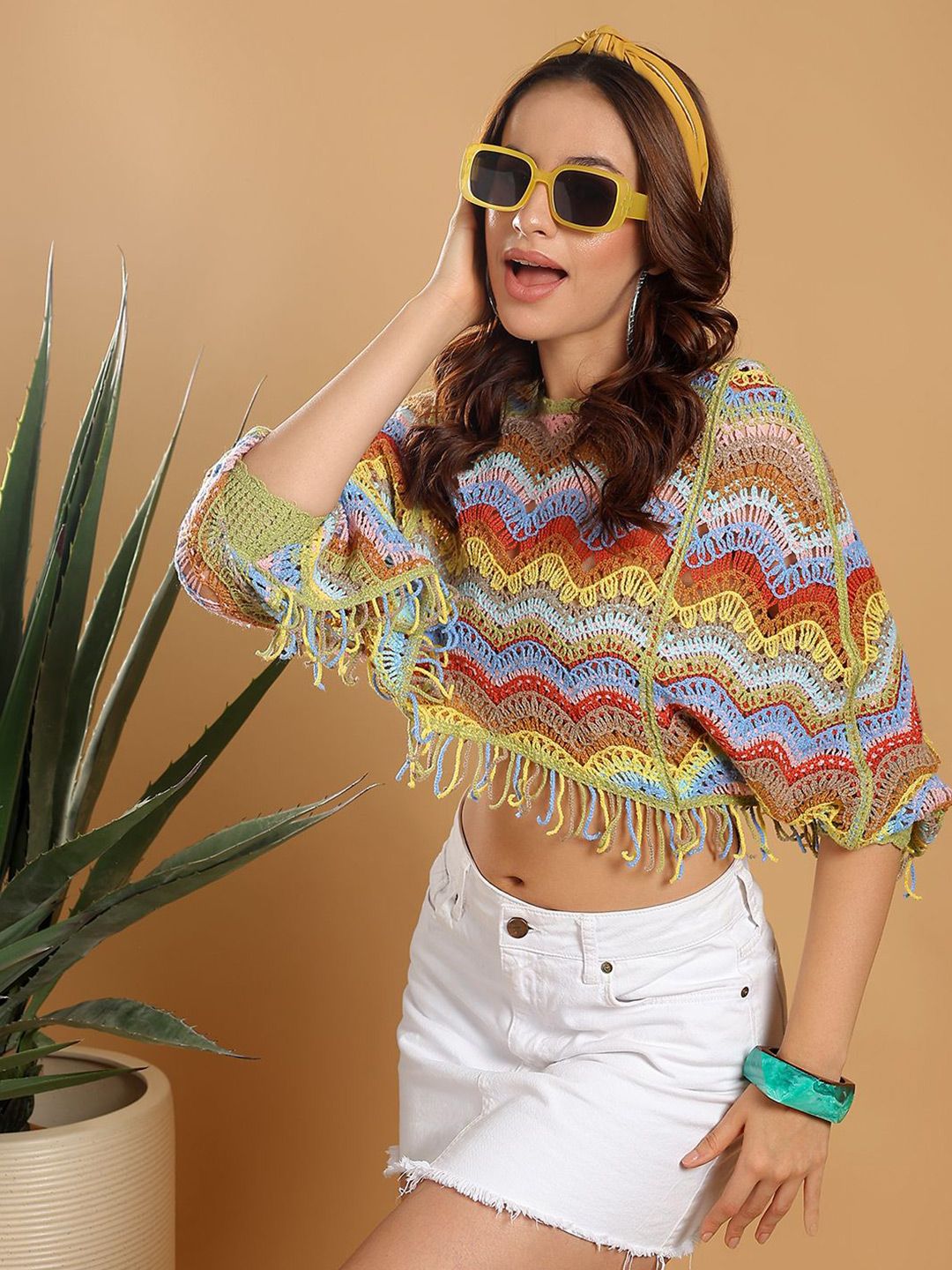 Kotty Women Self Design Cotton Corset Crop Top