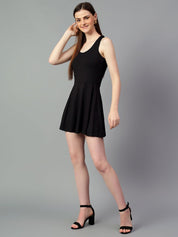 Kotty Women Round Neck Sleeveless Fit & Flare Mini Dress