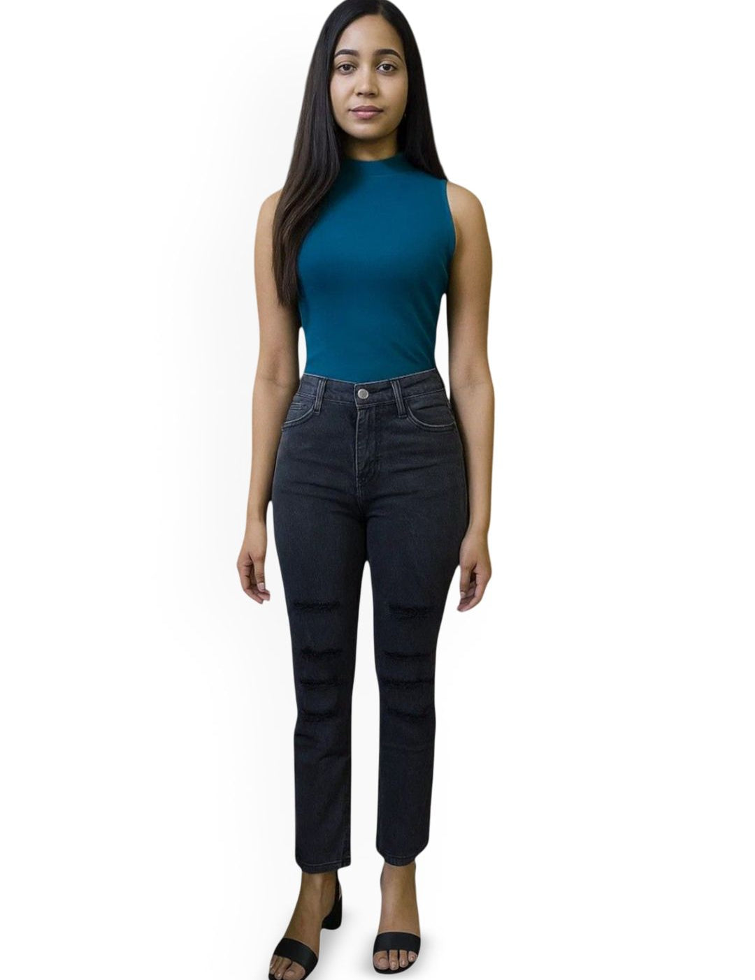 Kotty Women Skinny Fit High-Rise Mildly Distressed Light Fade Cotton Stretchable Jeans