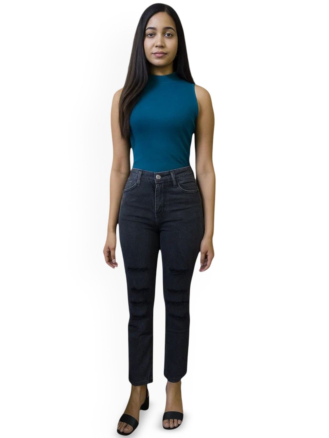 Kotty Women Skinny Fit High-Rise Mildly Distressed Light Fade Cotton Stretchable Jeans