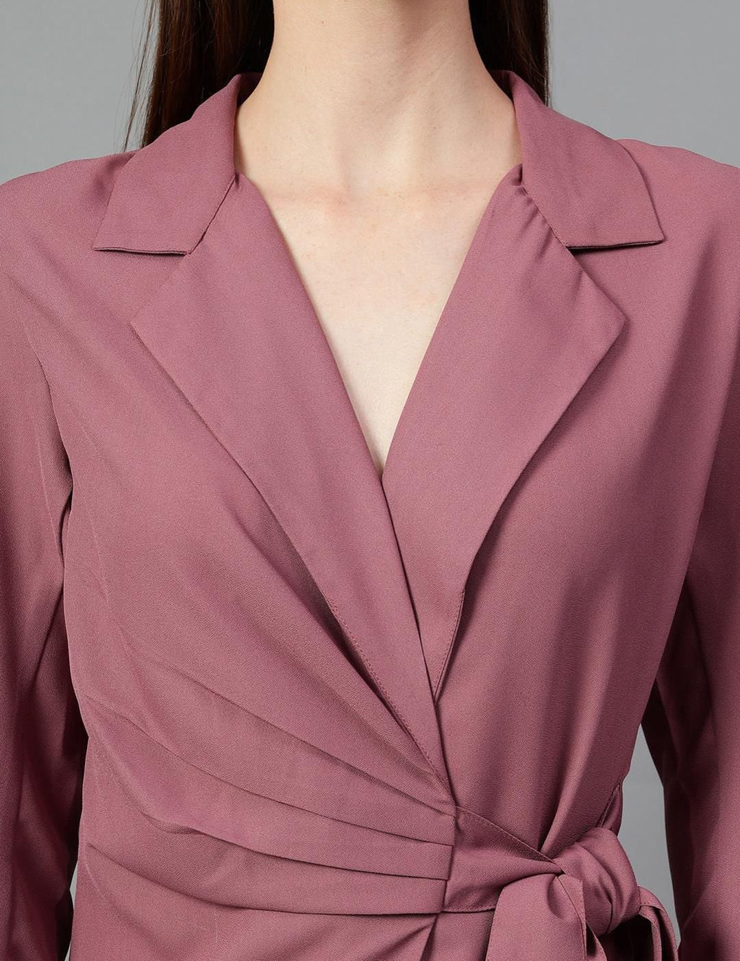 Kotty Purple V-Neck Long Sleeves Coat & Trouser