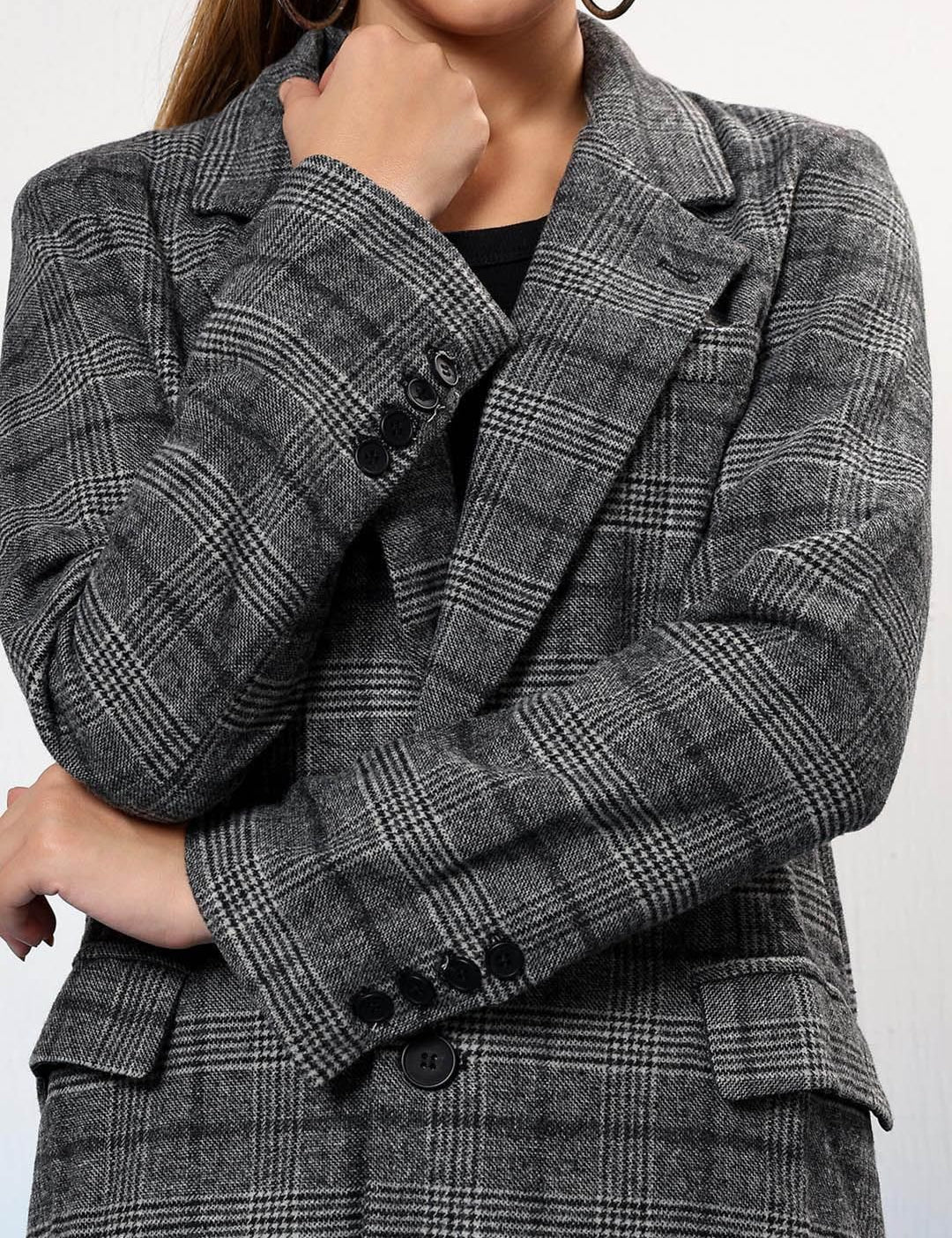  Kotty Checked Single-Breasted Coat