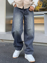 Kotty Men Wide Leg Heavy Fade Stretchable Jeans