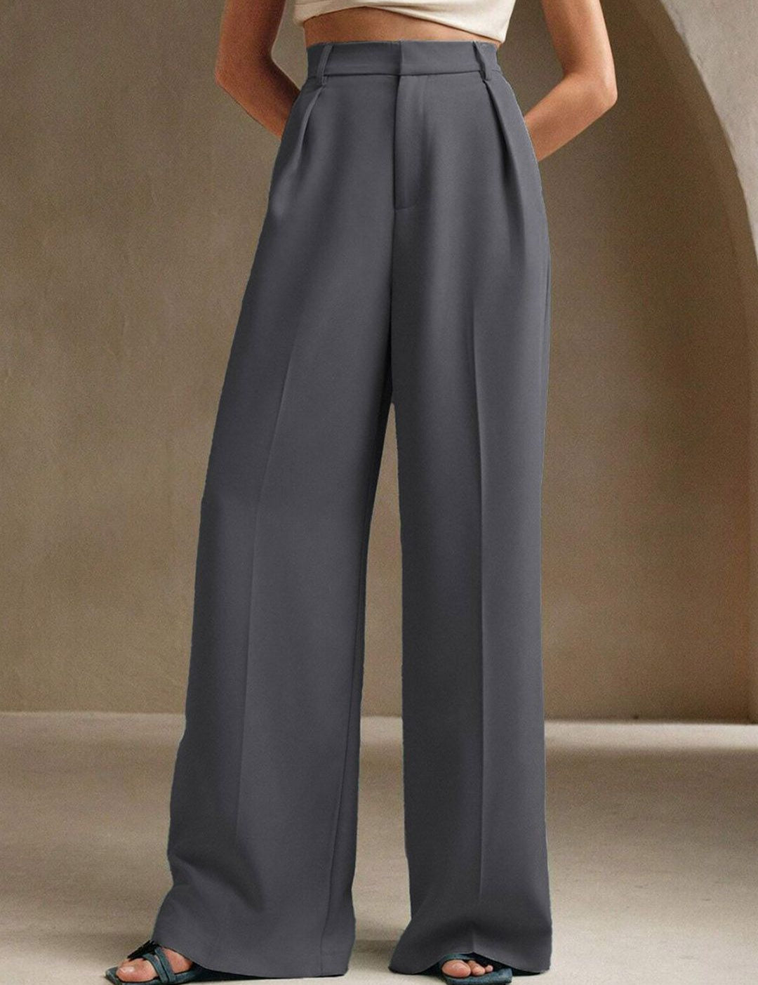 Kotty Women Wide Leg High-Rise Parallel Trousers